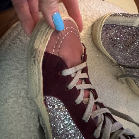 Golden Goose Pink and Silver Glitter Sneakers - Picture 4 of 10
